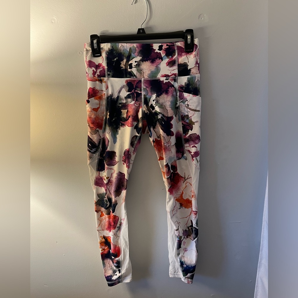 floral mesh leggings